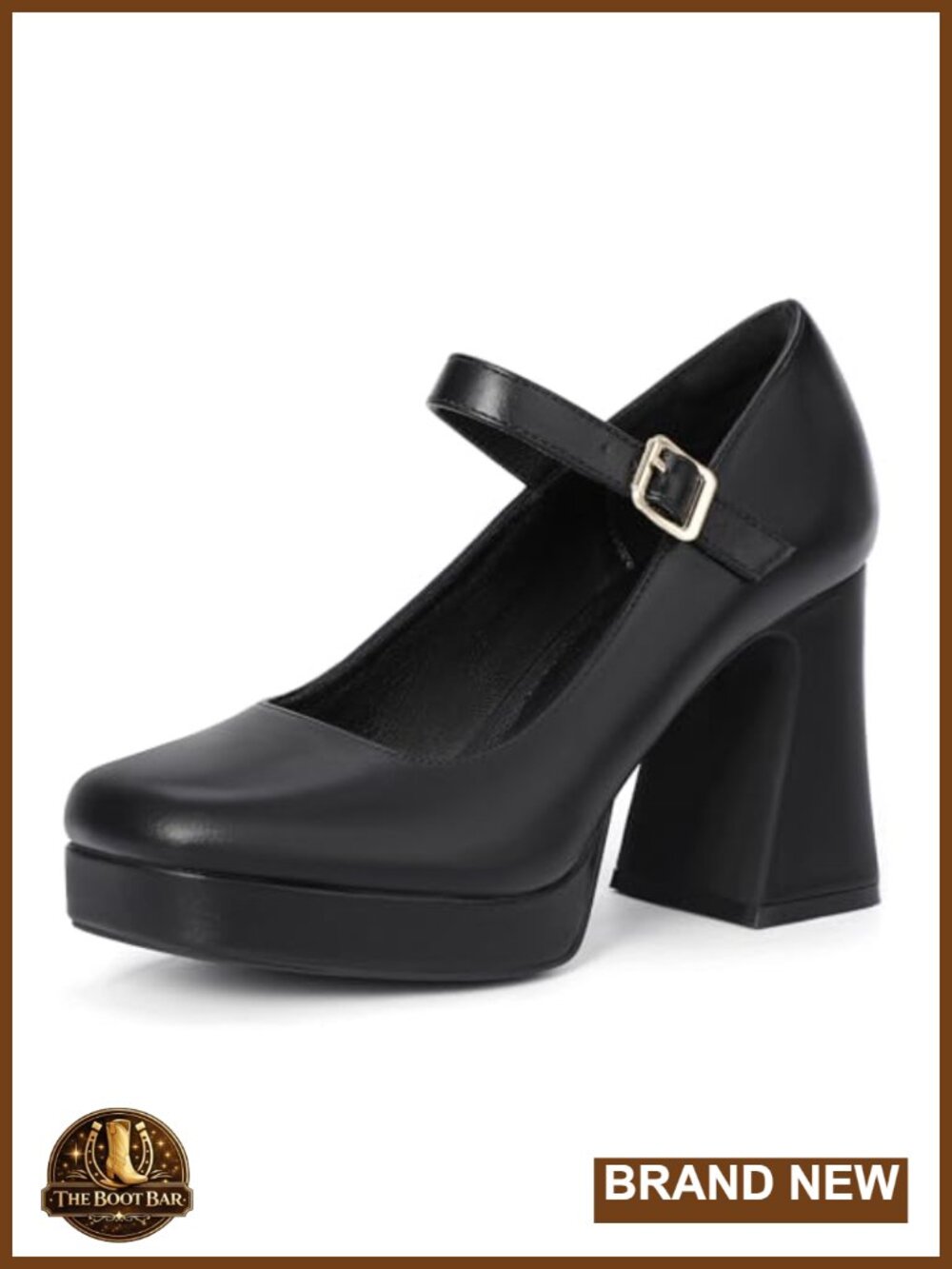 Platform Mary Jane Pumps Square Toe Chunky Block Heels Ankle Strap